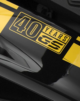 We see the 40 Years GS lettering in yellow.