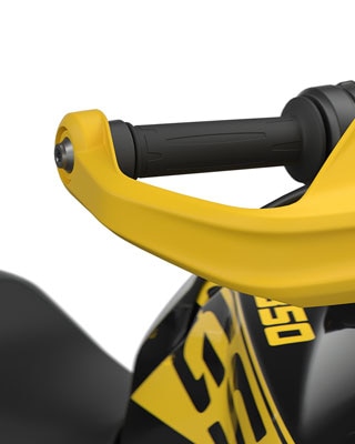We see the yellow hand guard.