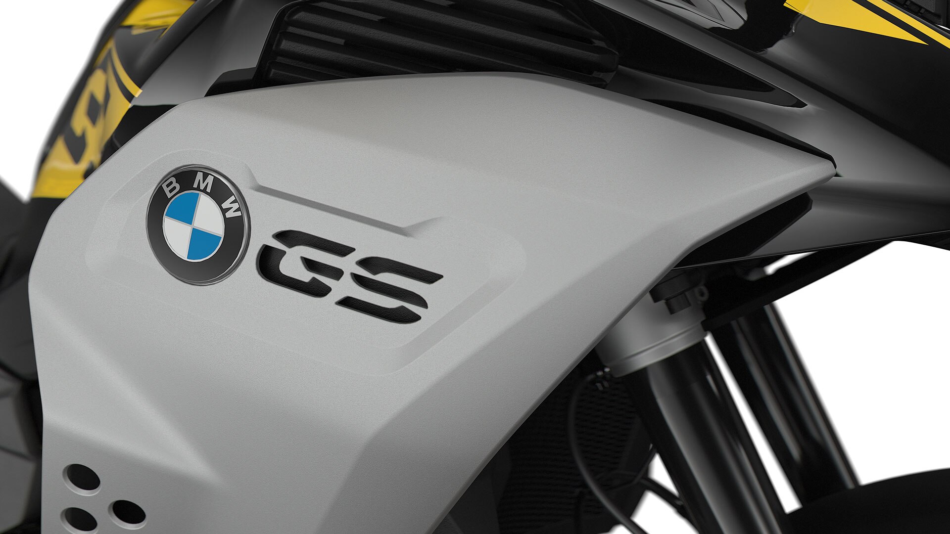 We see the radiator cover with GS logo in detail.