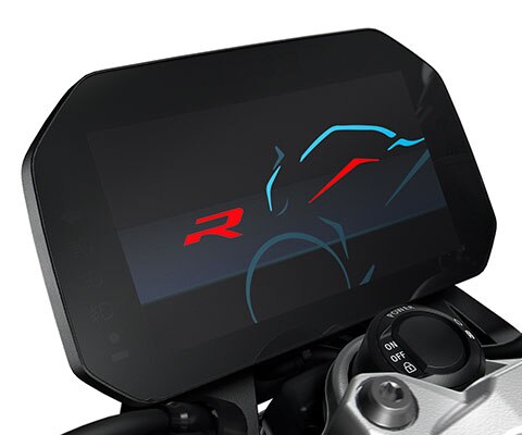 Grand écran TFT de 6,5 pouces de la F 900 R.