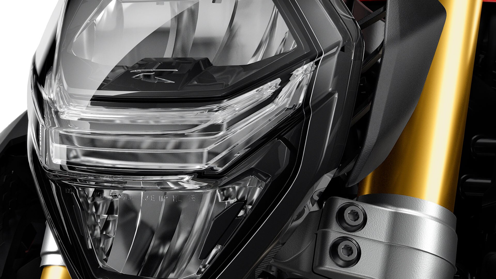 Projecteur avant de la F 900 R avec son phare de virage adaptatif.