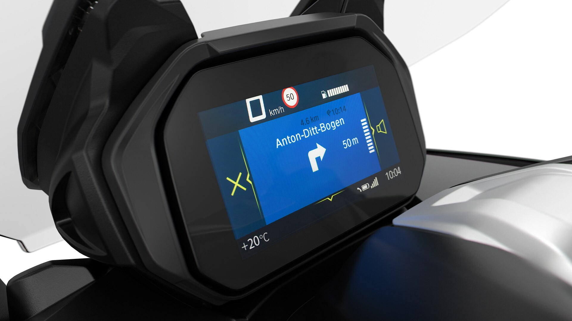 We see the TFT display with BMW Motorrad Connectivity.